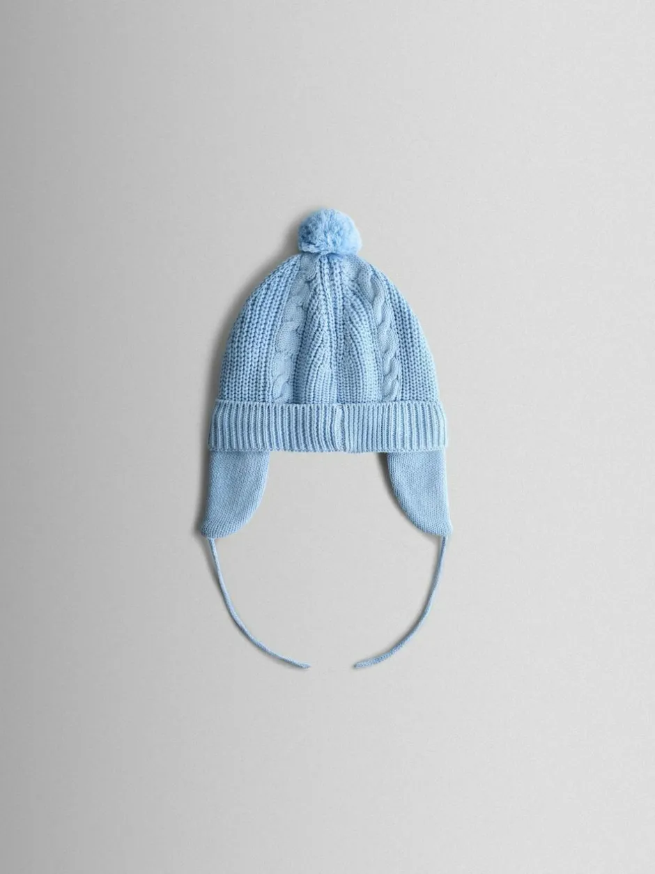 Jojo Maman Bébé Light Blue Cosy Pom Pom Rib Hat Discount