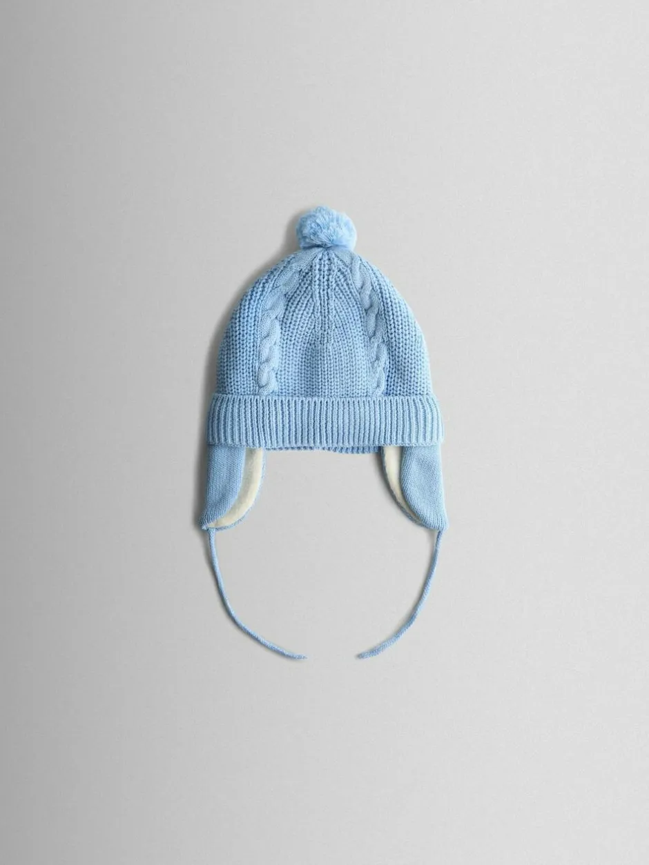 Jojo Maman Bébé Light Blue Cosy Pom Pom Rib Hat Discount