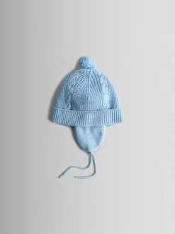 Jojo Maman Bébé Light Blue Cosy Pom Pom Rib Hat Discount