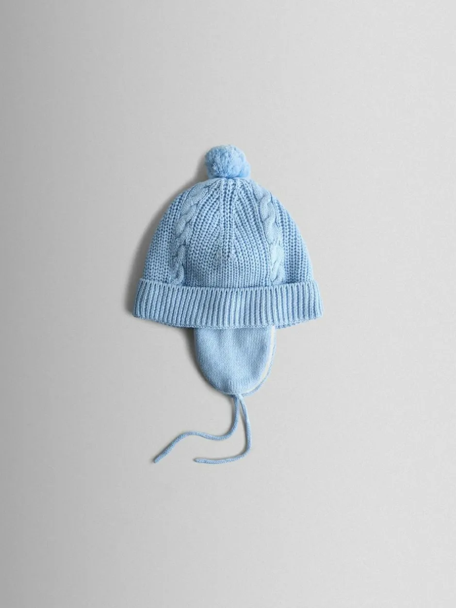 Jojo Maman Bébé Light Blue Cosy Pom Pom Rib Hat Discount