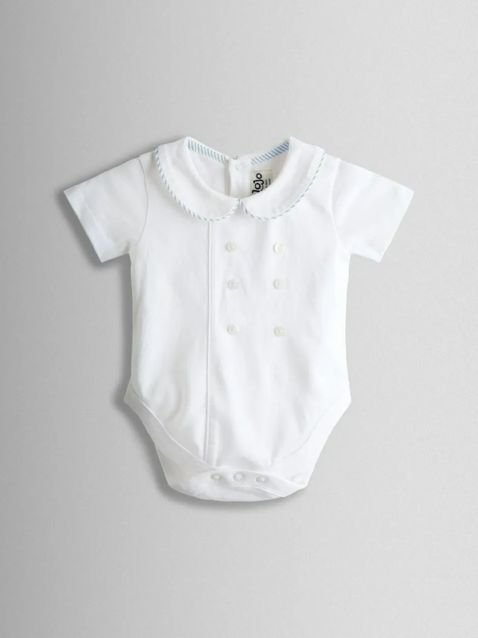 Jojo Maman Bébé Light Blue Classic Body & Stripe Shorts Set 2 Piece Discount