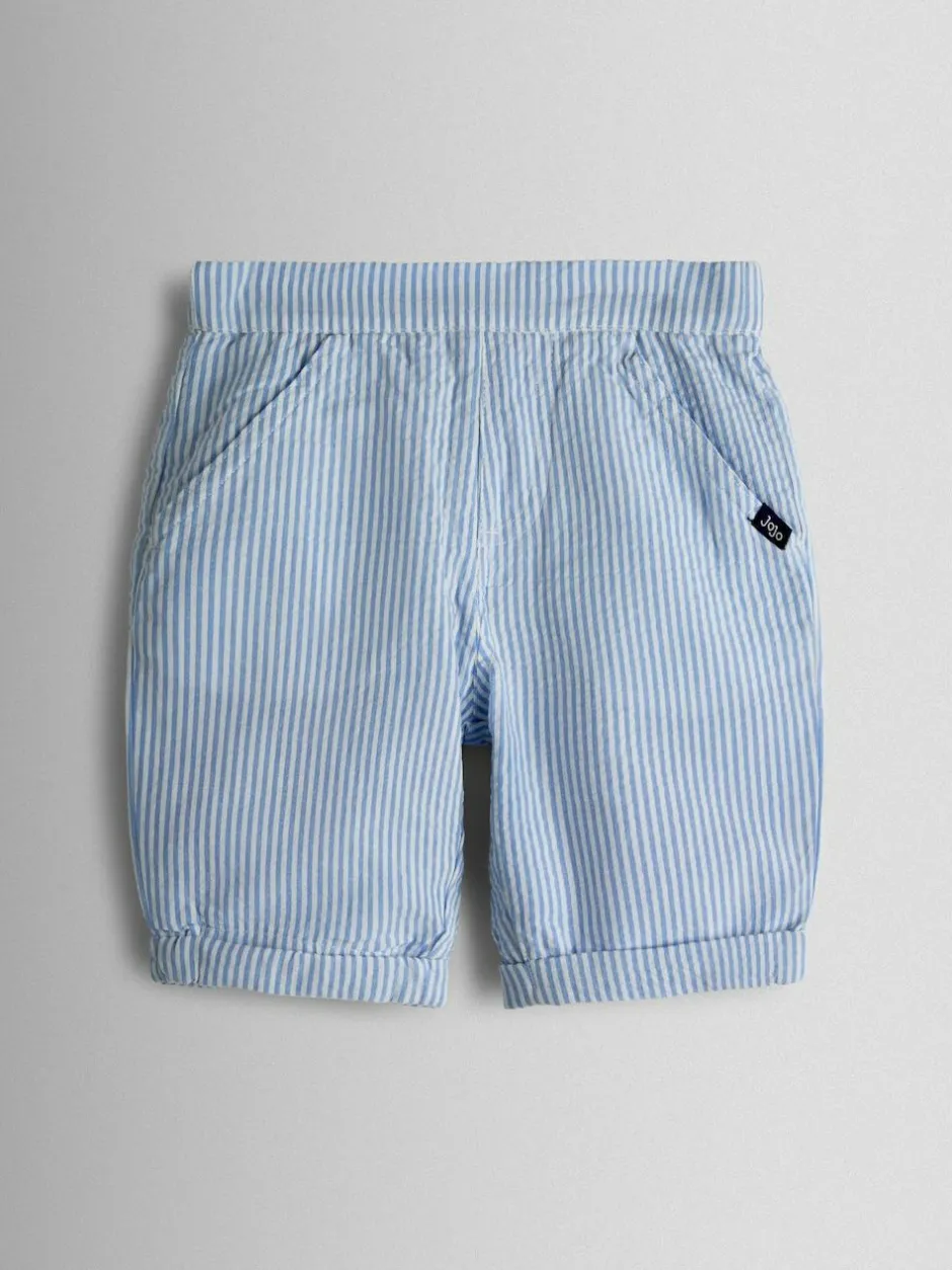 Jojo Maman Bébé Light Blue Double Breast Shirt & Stripe Shorts Set 2 Piece Best