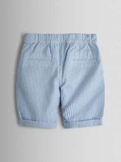 Jojo Maman Bébé Light Blue Double Breast Shirt & Stripe Shorts Set 2 Piece Best