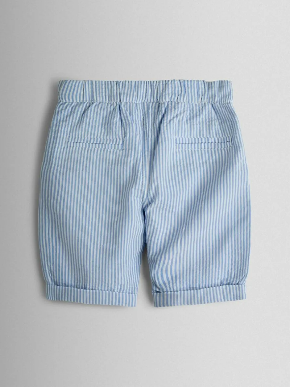 Jojo Maman Bébé Light Blue Double Breast Shirt & Stripe Shorts Set 2 Piece Best