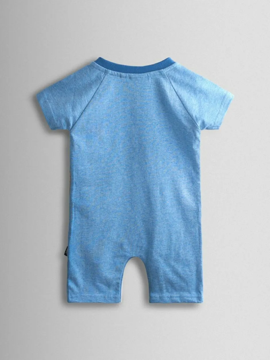 Jojo Maman Bébé Light Blue Tractor Appliqué Scene Romper Online