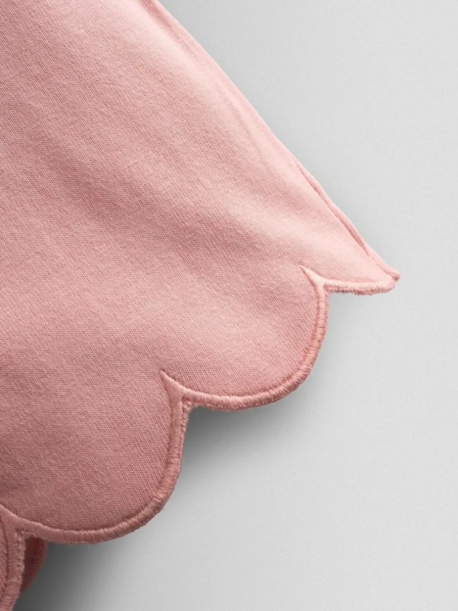 Jojo Maman Bébé Light Pink Applique Scalloped T-shirt Outlet