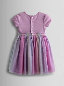 Jojo Maman Bébé Appliqué Tulle Party Dress Lilac Purple Unicorn Discount