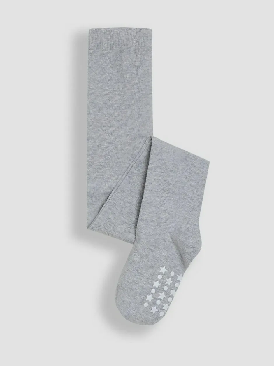 Jojo Maman Bébé Marl Grey Cotton Rich Plain Tights Hot