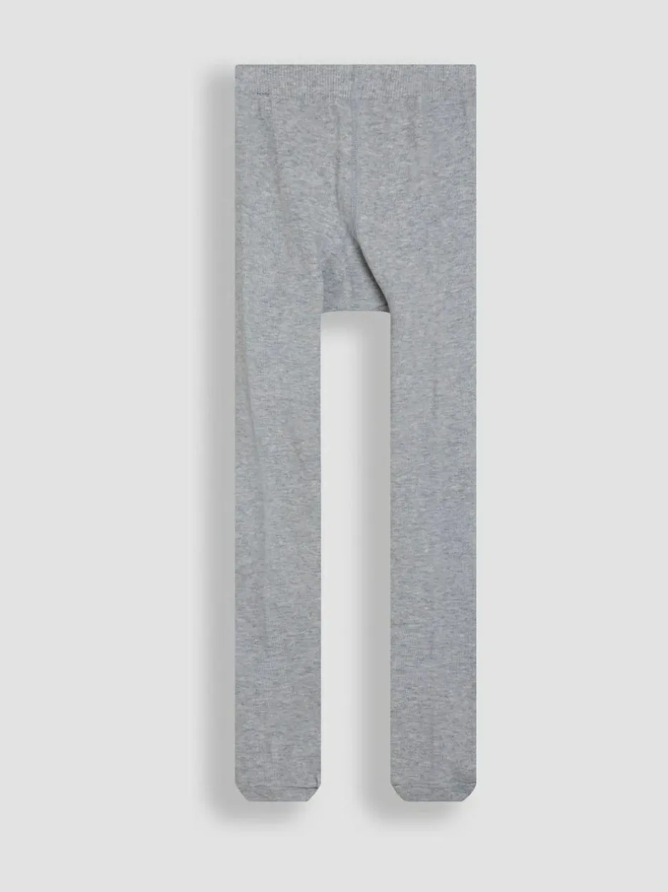 Jojo Maman Bébé Marl Grey Cotton Rich Plain Tights Hot