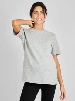 Jojo Maman Bébé Marl Grey Oversized Boyfriend Maternity T-Shirt Sale