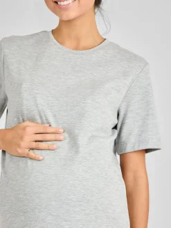 Jojo Maman Bébé Marl Grey Oversized Boyfriend Maternity T-Shirt Sale