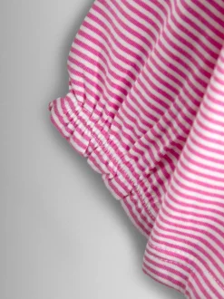 Jojo Maman Bébé Appliqué Stripe Top Mid Pink New