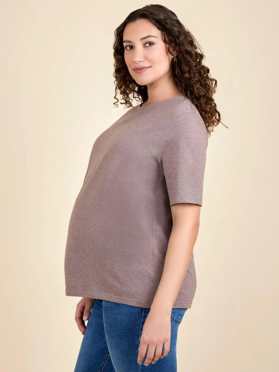 Jojo Maman Bébé Mocha Oversized Boyfriend Maternity T-Shirt Discount