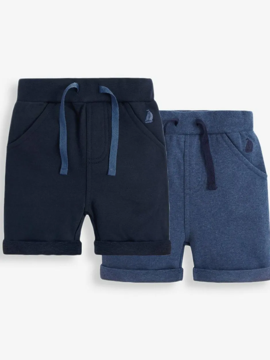 Jojo Maman Bébé Navy Blue & Royal Blue 2-Pack Jogger Shorts Discount