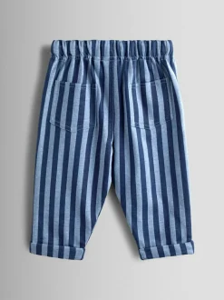 Jojo Maman Bébé 2-Pack Stripe & Plain Joggers Navy Blue Hot
