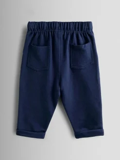 Jojo Maman Bébé 2-Pack Stripe & Plain Joggers Navy Blue Hot
