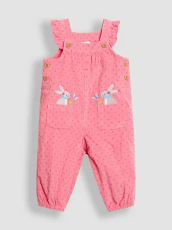 Jojo Maman Bébé Appliqué Cord Dungarees & Top Set Pink Bunny Sale