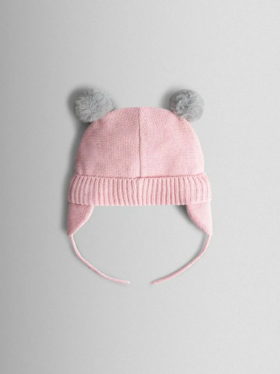 Jojo Maman Bébé Pink Cat Pom Pom Hat Outlet