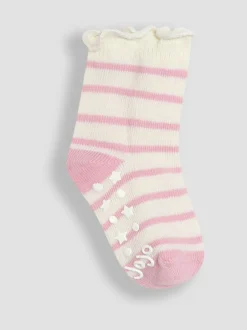 Jojo Maman Bébé Pink Cotton Frill Socks 3 Pack Clearance