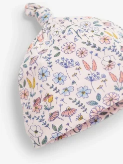 Jojo Maman Bébé Pink Floral Print Cotton Baby Hat Clearance