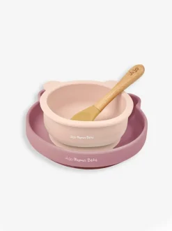 Jojo Maman Bébé My First Silicone Mealtime Bear Set Pink Discount