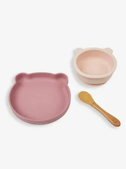 Jojo Maman Bébé My First Silicone Mealtime Bear Set Pink Discount