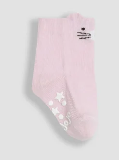 Jojo Maman Bébé Pink 3-Pack Bear Socks Hot