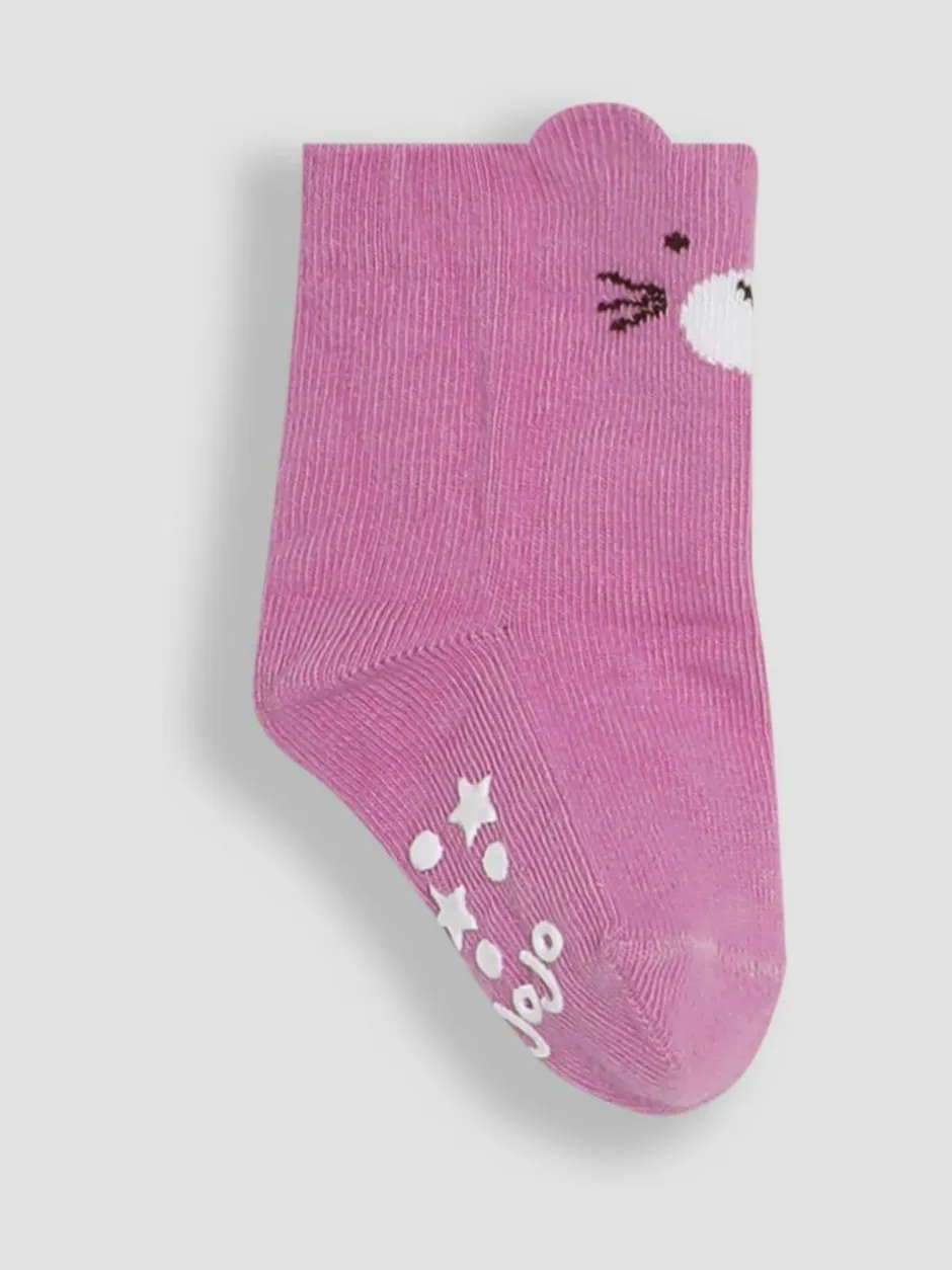 Jojo Maman Bébé Pink 3-Pack Bear Socks Hot