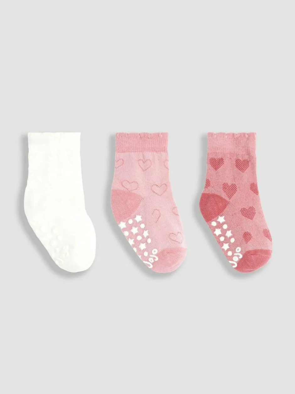 Jojo Maman Bébé 3-Pack Heart Socks Pink Best