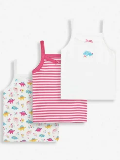 Jojo Maman Bébé 3-Pack Vest Set Pink