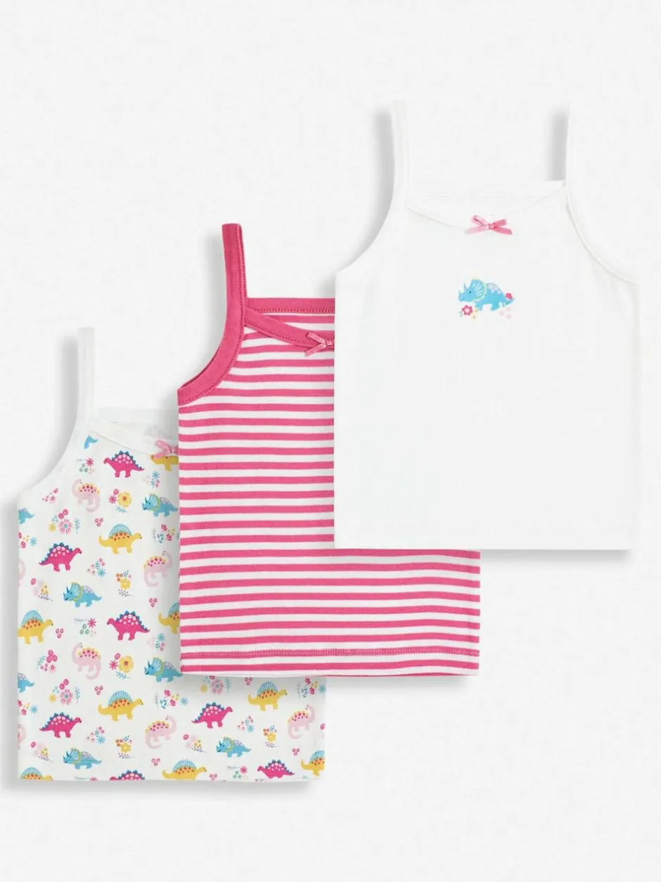 Jojo Maman Bébé 3-Pack Vest Set Pink