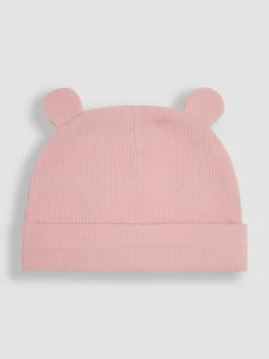 Jojo Maman Bébé 2-Pack Baby Hats Pink Rib Outlet