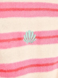 Jojo Maman Bébé Pink Stripe Towelling Sunsuit & Scrunchie Clearance