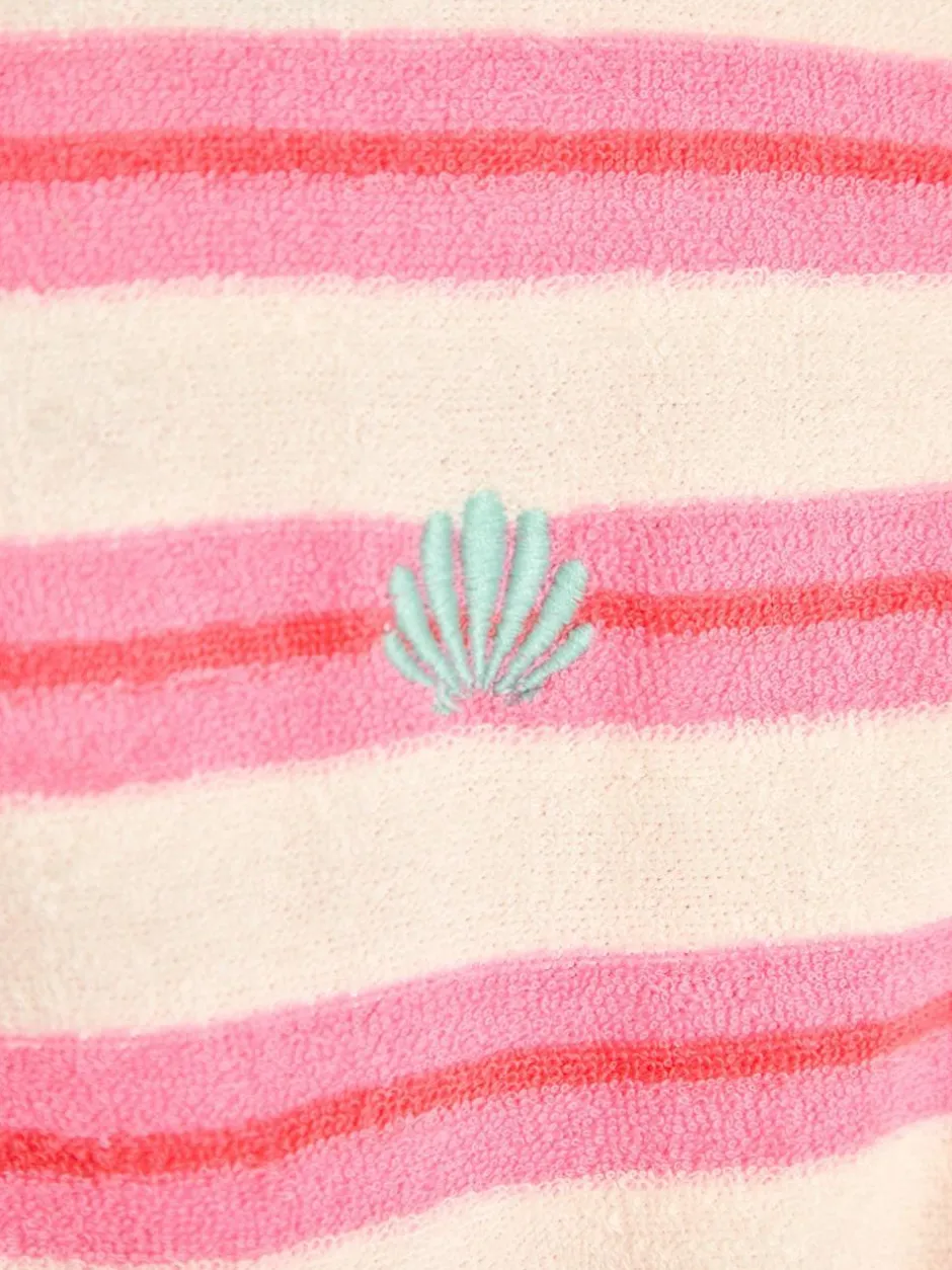 Jojo Maman Bébé Pink Stripe Towelling Sunsuit & Scrunchie Clearance