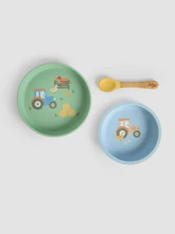 Jojo Maman Bébé Printed Silicone Mealtime Set Outlet