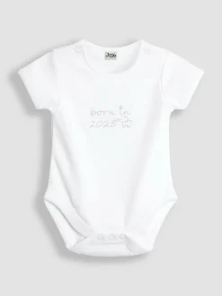 Jojo Maman Bébé White Born In 2025 Embroidered Body Hot