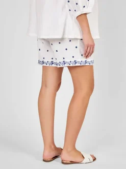 Jojo Maman Bébé White Maternity Embroidered Shorts Best