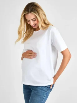 Jojo Maman Bébé White Oversized Boyfriend Maternity T-Shirt Sale