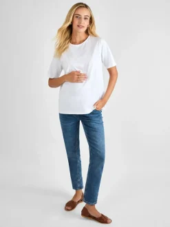 Jojo Maman Bébé White Oversized Boyfriend Maternity T-Shirt Sale