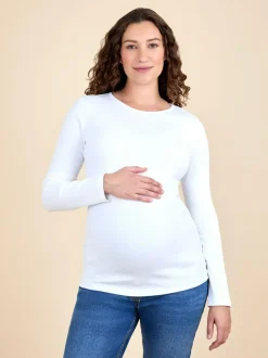 Jojo Maman Bébé White 2-Pack Ribbed Maternity & Nursing Top Best