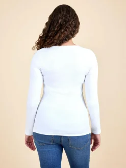Jojo Maman Bébé White 2-Pack Ribbed Maternity & Nursing Top Best