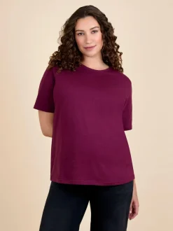 Jojo Maman Bébé Wine Oversized Boyfriend Maternity T-Shirt Sale