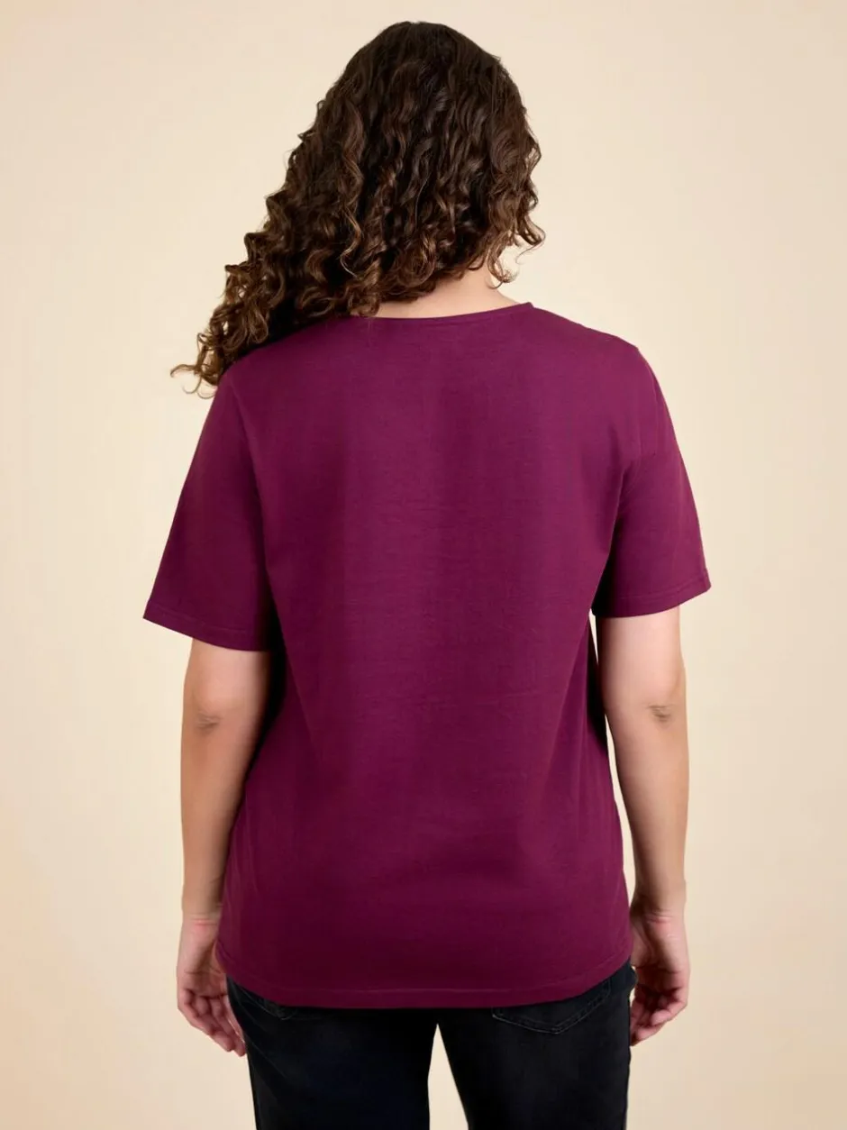 Jojo Maman Bébé Wine Oversized Boyfriend Maternity T-Shirt Sale