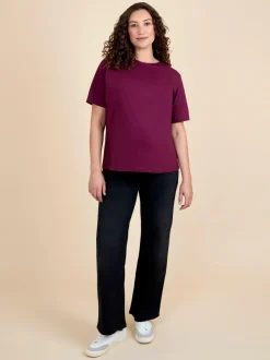 Jojo Maman Bébé Wine Oversized Boyfriend Maternity T-Shirt Sale
