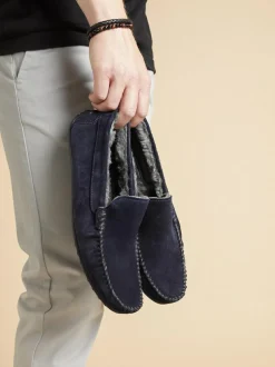 Jones Bootmaker Zain Suede Slippers Blue Outlet