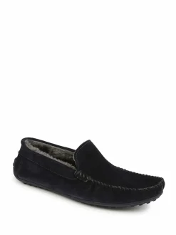 Jones Bootmaker Zain Suede Slippers Blue Outlet