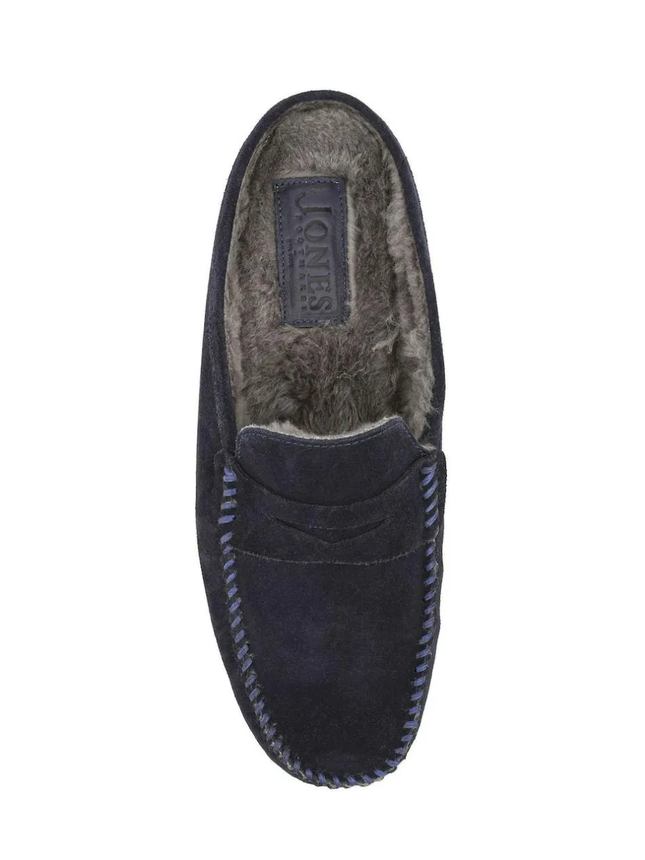 Jones Bootmaker Zap Leather Mule Slippers Blue Discount