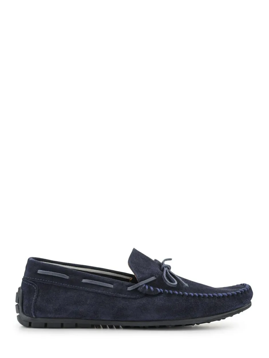 Jones Bootmaker Zeke Leather Full Slippers Blue Sale