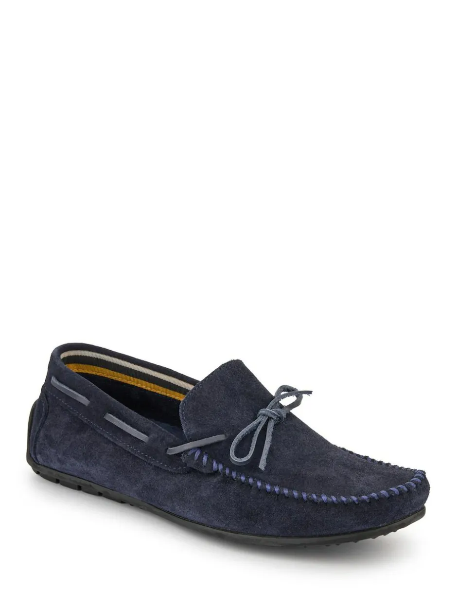 Jones Bootmaker Zeke Leather Full Slippers Blue Sale