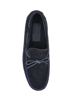 Jones Bootmaker Zeke Leather Full Slippers Blue Sale